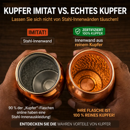 Alma Pure™ – Gehämmerte Kupferflasche für natürlich reines Wasser